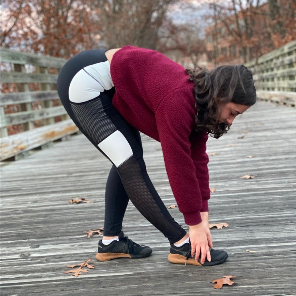 High Rise Mesh Color Block Full Leggings - Picture 4 of 7